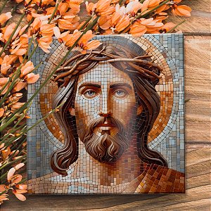 AZULEJO 15cmx15cm "JESUS E A COROA DE ESPINHOS VITRAL"