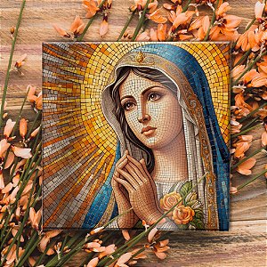 AZULEJO 15cmx15cm "MARIA EM ORAÇÃO VITRAL"