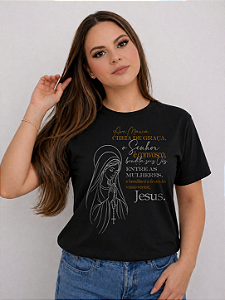 CAMISA "AVE MARIA, CHEIA DE GRAÇA” 100% ALGODÃO FIO 30.1 PREMIUM