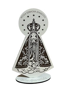 Totem NOSSA SENHORA APARECIDA em MDF branco A13cm x L9,5cm