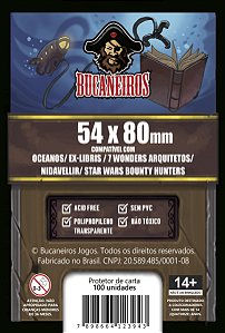 Sleeve Customizado para Oceanos/ Ex-Libris / 7 Wonders Arquitetos/ Nidavellir/ Star Wars Bounty Hunters (54 x 80) Bucaneiros
