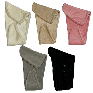 Kit 2 Toucas turbante microfibra fleece