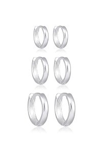 Brinco feminino argolinha Click - PRATA 925