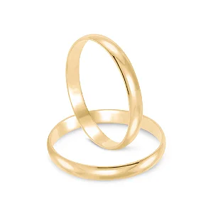 Par de alianças Lucy 2mm de casamento ouro 18k