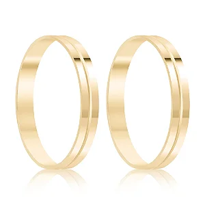 Par de alianças Anna 3mm de casamento ouro 18k