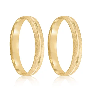 Par de alianças Momo 3mm de casamento ouro 18k