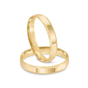 Par de alianças Marian 4mm de casamento ouro 18k