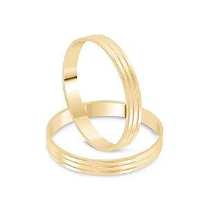 Par de alianças Palace 4mm de casamento ouro 18k