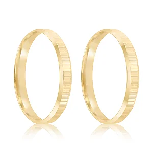 Par de alianças Layla 3mm de casamento ouro 18k
