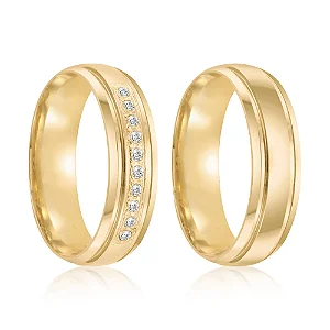 Par de alianças 5mm de casamento ouro 18k