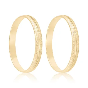 Par de alianças Liv 2mm de casamento ouro 18k