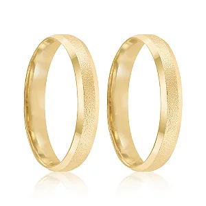 Par de alianças casamento Nyssa 3mm de ouro 18k  - Anel solitário Brinde