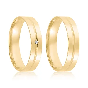 Par de alianças 4mm de casamento ouro 18k