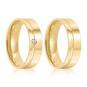Par de alianças Bali 5mm de casamento ouro 18k