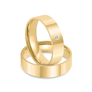 Par de alianças Tiana 5mm de casamento ouro 18k