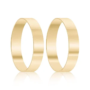 Par de alianças Elora 4mm de casamento ouro 18k