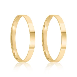 Par de alianças Lily 2mm de casamento ouro 18k
