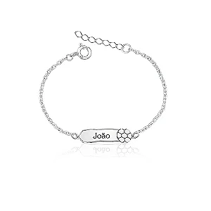 Pulseira infantil masculina Placa em Prata 925