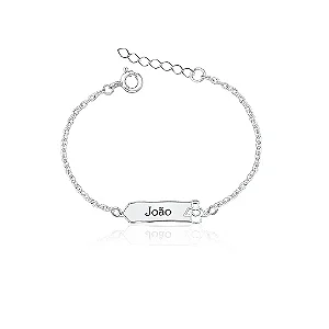 Pulseira infantil masculina Placa em Prata 925