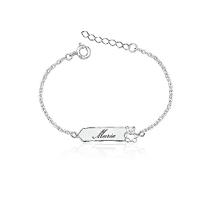 Pulseira infantil  Placa em Prata 950