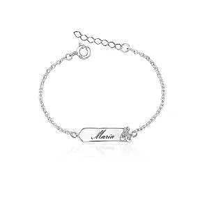 Pulseira infantil feminina  Placa em Prata 950