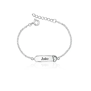Pulseira infantil Masculina Placa em Prata 950