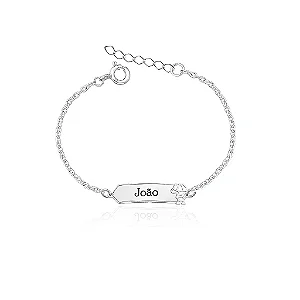 Pulseira infantil Masculina Placa em Prata 925
