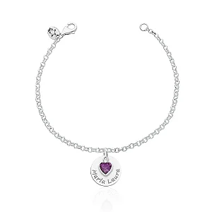 Pulseira feminina Prata Personalizada com nome