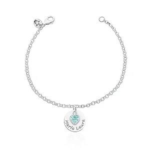 Pulseira feminina Prata Personalizada com nome
