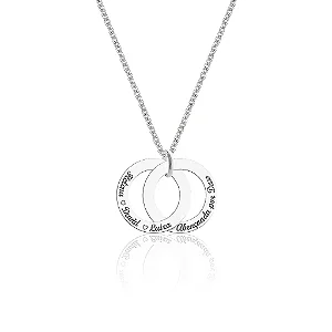 Colar Feminino Personalizado Nomes Personalizado Dupla Face em Prata  - PRATA 925