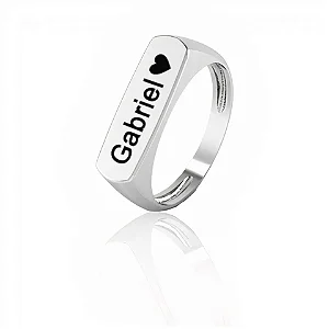 Anel unissex Personalizado com nome ou frase curta Prata 925