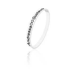 Anel feminino Personalizado com nome e infinito  - PRATA 950