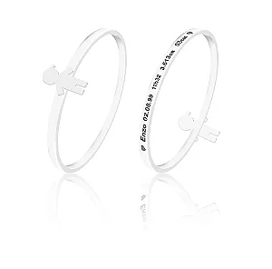 Anel Personalizado com menino e dados e data de nascimento