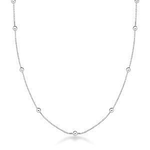 Corrente feminina veneziana com bolinhas - PRATA 950