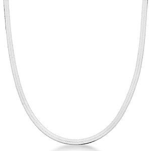 Choker feminino Laminada 3mm - PRATA 925