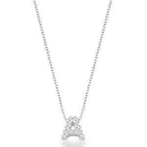 Colar feminino Personalizado Com letra Cravejada - PRATA 925