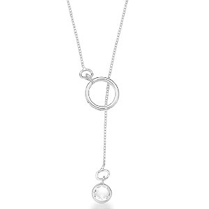 Colar Feminino Gravatinha Ponto de Luz - PRATA 925