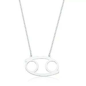 Colar Feminino Signo Câncer -  PRATA 925