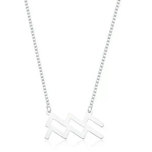 Colar Feminino Signo Aquário - PRATA 925