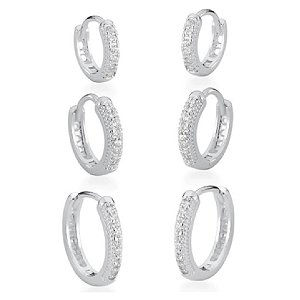 Trio de Brinco Cravejado