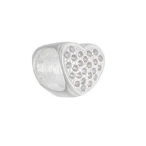 Berloque de pulseira pandora Coração Cravejado - PRATA 925