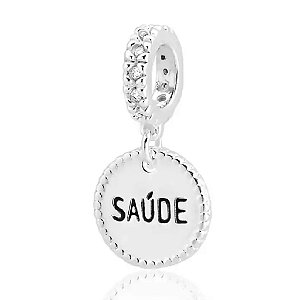 Berloque de pulseira pandora Medalha Saúde - PRATA 925