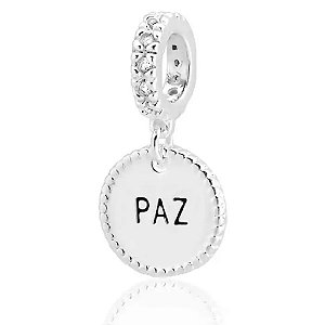 Berloque de pulseira pandora Medalha Paz - Prata 925