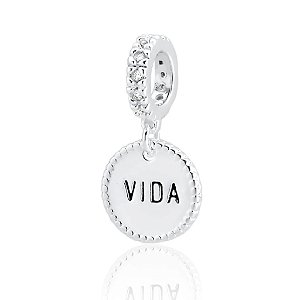Berloque de pulseira pandora Medalha Vida - Prata 925