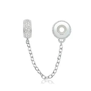 Berloque de pulseira Pandora Trava de Segurança Cravejado - PRATA 925