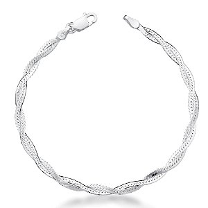 Pulseira Laminada Trancada 2 fios