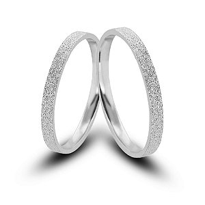 Par de Alianças Clara 2mm de Namoro Prata 950