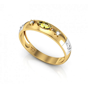 Anel Ouro 18K Formatura Navete