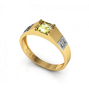 Anel Ouro 18K Formatura Carrê