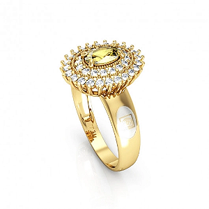 Anel Formatura feminino Oval Grande - Ouro 18K